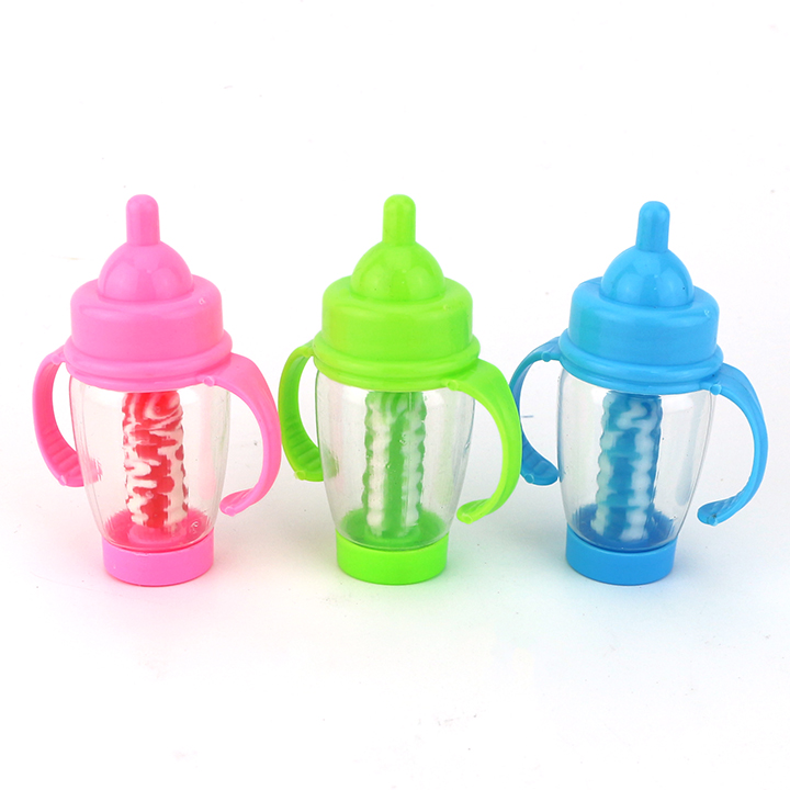 Mini baby bottle jar and nipple pop hard lollipop candy N707