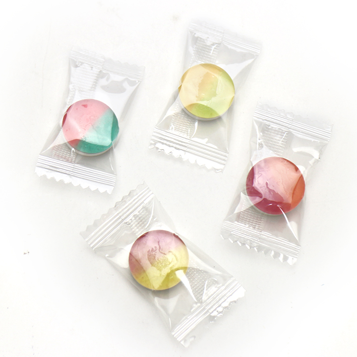 2 in 1 two-colors fruit hard candy + pressed candy smile candy Q126