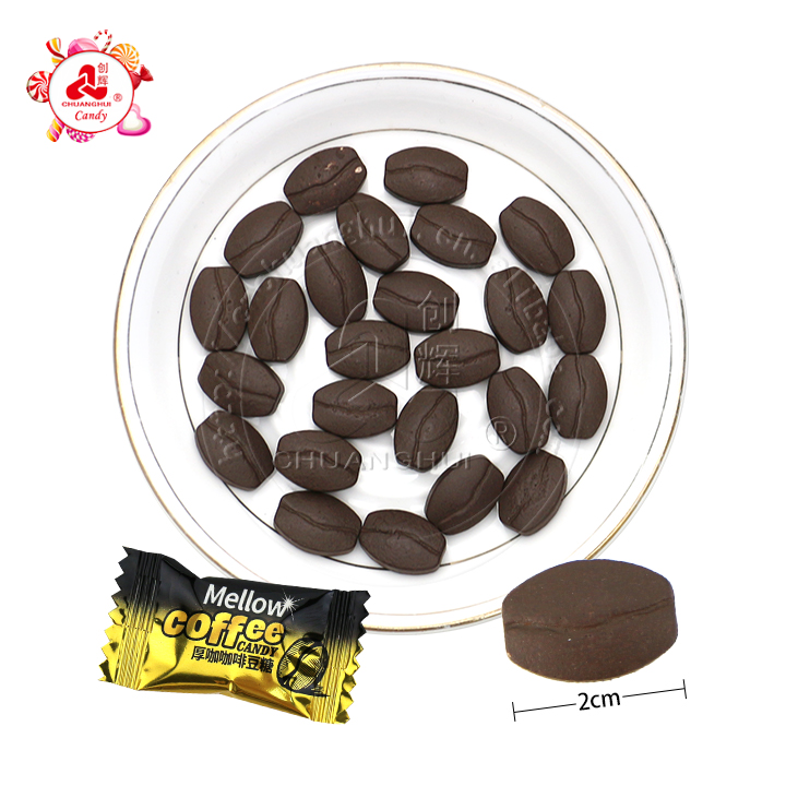 Wholesale big coffee bean candy independent packaging pressed tablet coffee candy in bulk S119