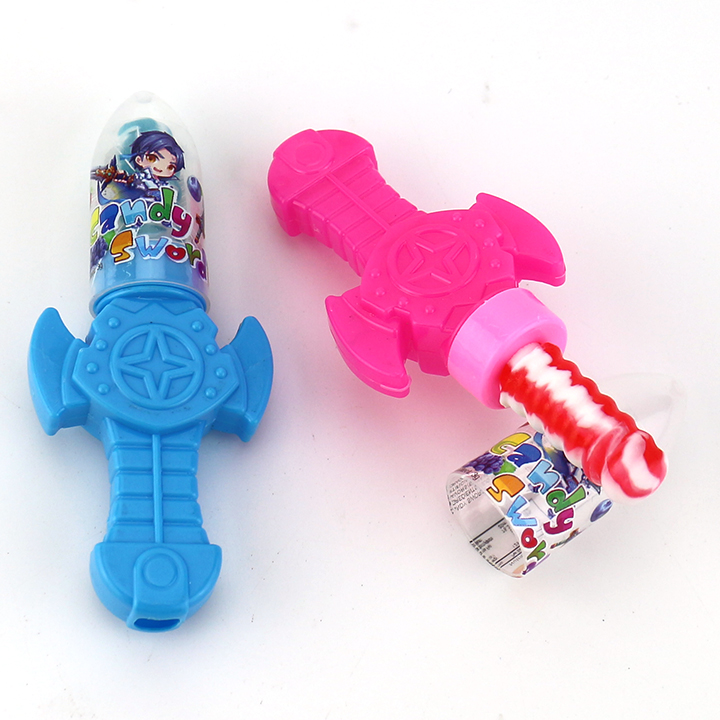 Cartoon whistle sword shaped toy with nipple lollipop candy CH-T1332