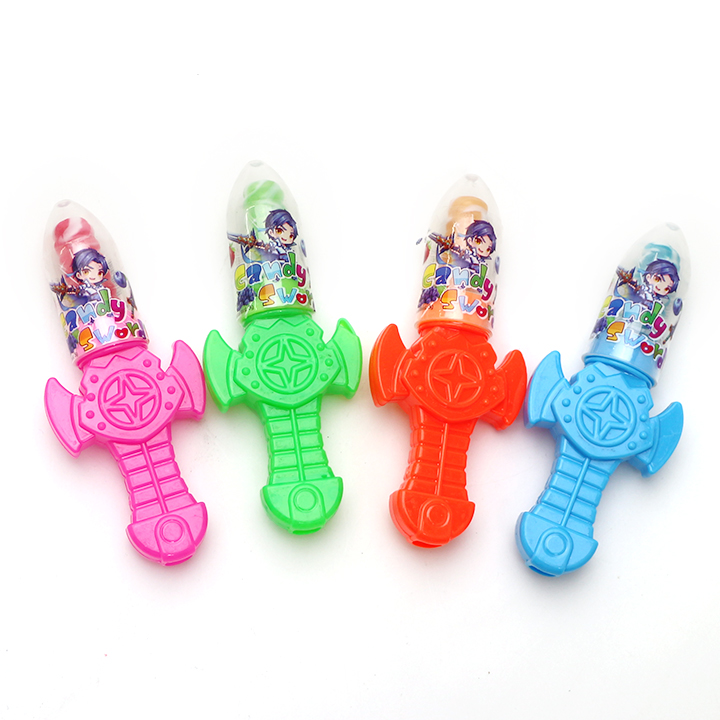 Cartoon whistle sword shaped toy with nipple lollipop candy CH-T1332