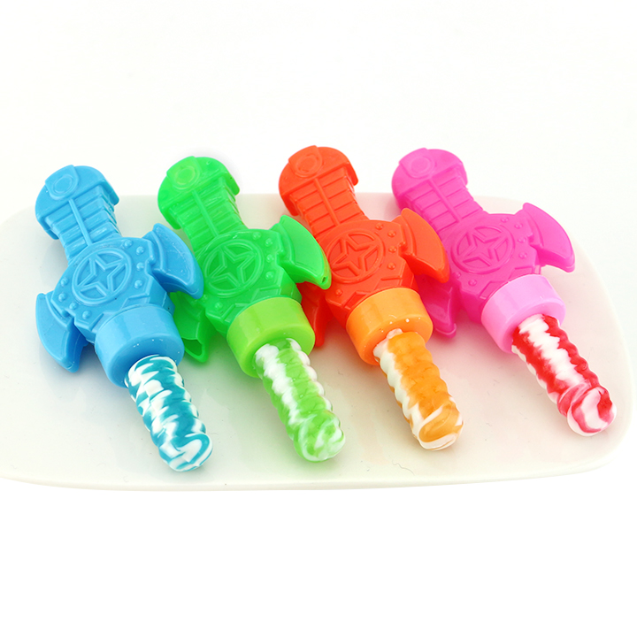 Cartoon whistle sword shaped toy with nipple lollipop candy CH-T1332