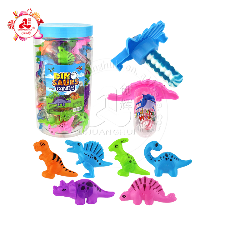 Cartoon Dinosaur shaped toy with nipple lollipop candy CH-T1335