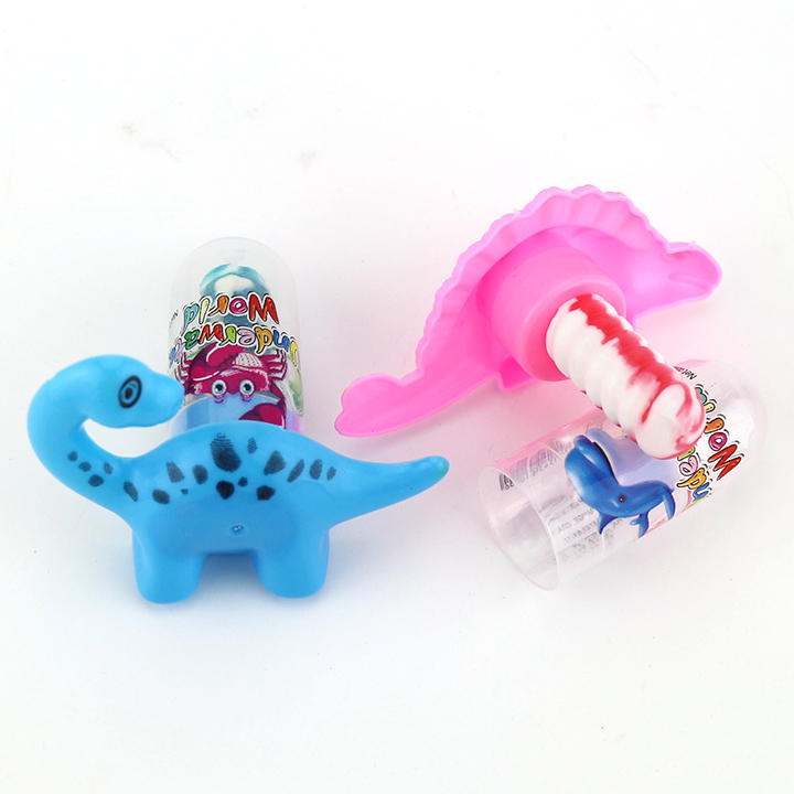 Cartoon Dinosaur shaped toy with nipple lollipop candy CH-T1335