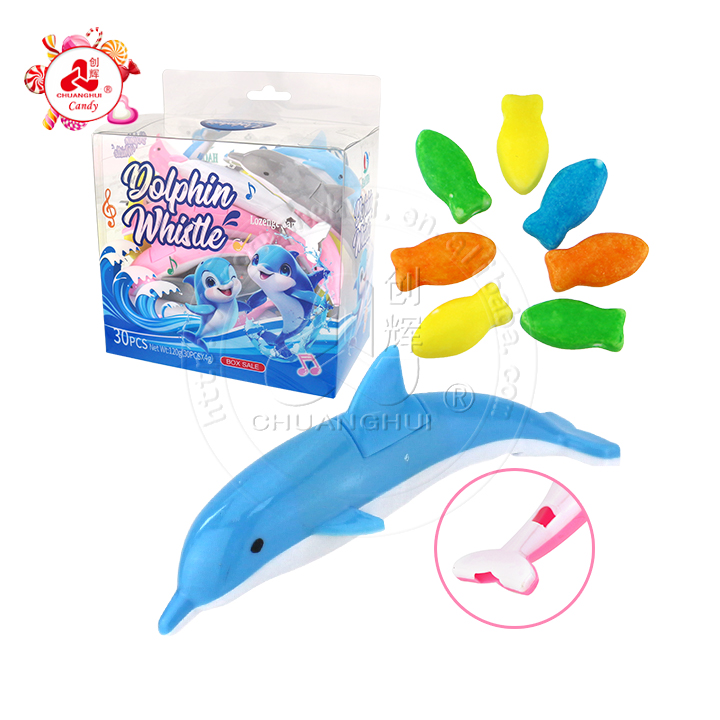 Dolphin shaped whistle toy candy CH-T1336
