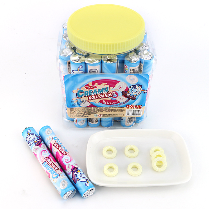 Creamy, chocolate flavored roll pressed tablet candy CH-Z280