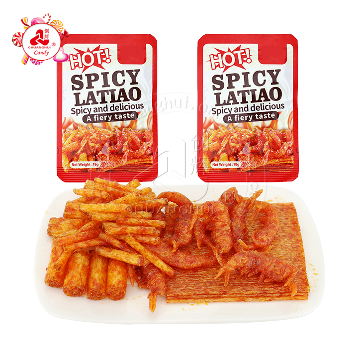 4 in 1 Short rope, short noodles, thin slices, shrimp shaped flour Spicy Latiao strip gluten snacks CH-D134