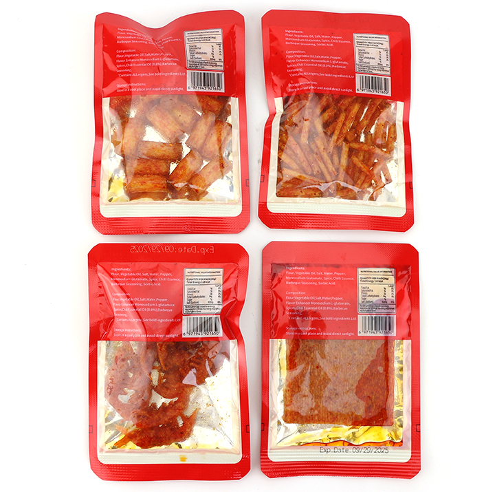 4 in 1 Short rope, short noodles, thin slices, shrimp shaped flour Spicy Latiao strip gluten snacks CH-D134