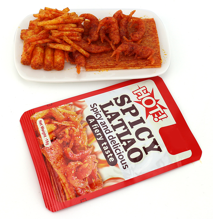 4 in 1 Short rope, short noodles, thin slices, shrimp shaped flour Spicy Latiao strip gluten snacks CH-D134