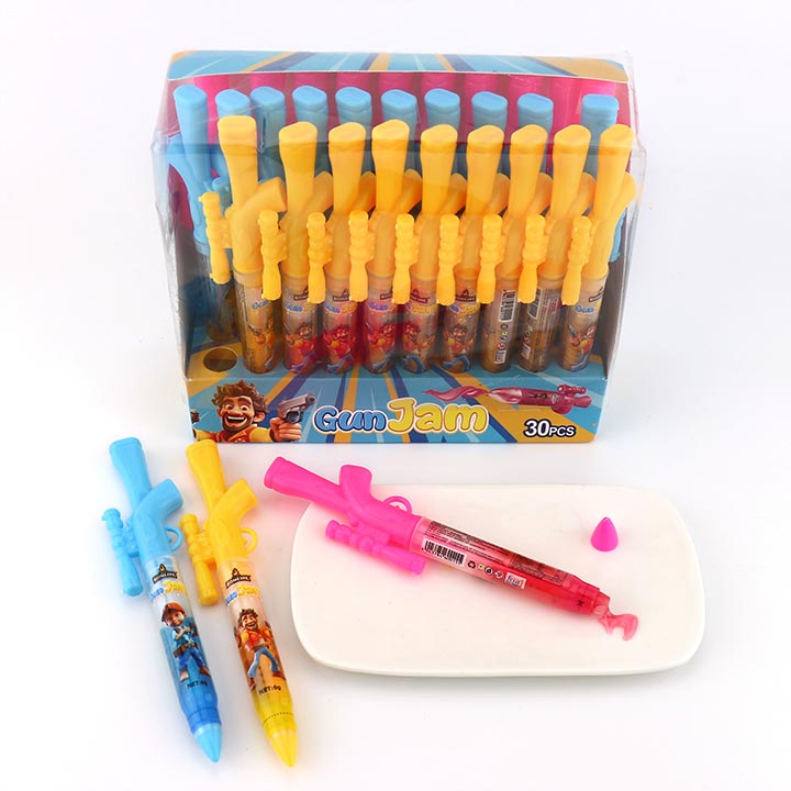 Cartoon gun jam candy gun shaped squeeze syrup jam candy CH-N714