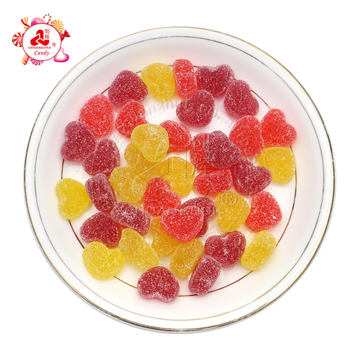 Wholesale mini Love heart shaped chewy soft gummy candy in bulk CH-S132
