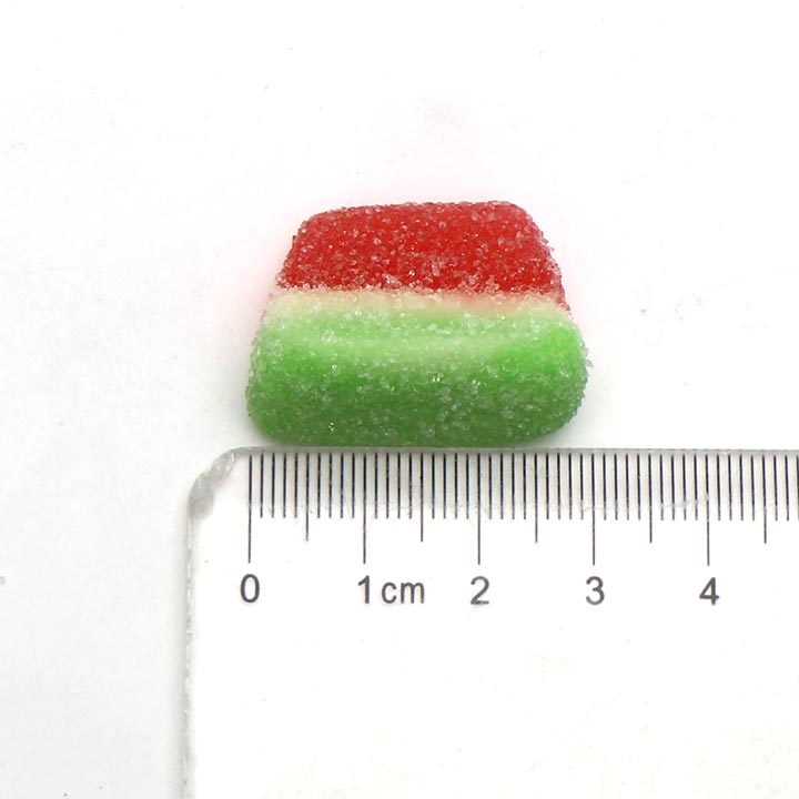1Kg Cartoon tricolor watermelon slice shaped chewy soft gummy candy in box CH-J620