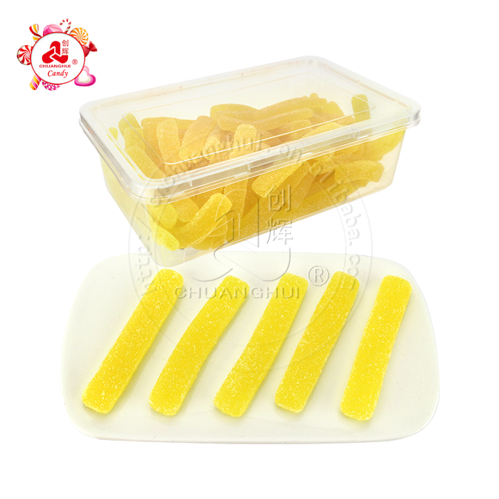 1Kg Cartoon french fries chips shaped chewy soft gummy candy in box CH-J621