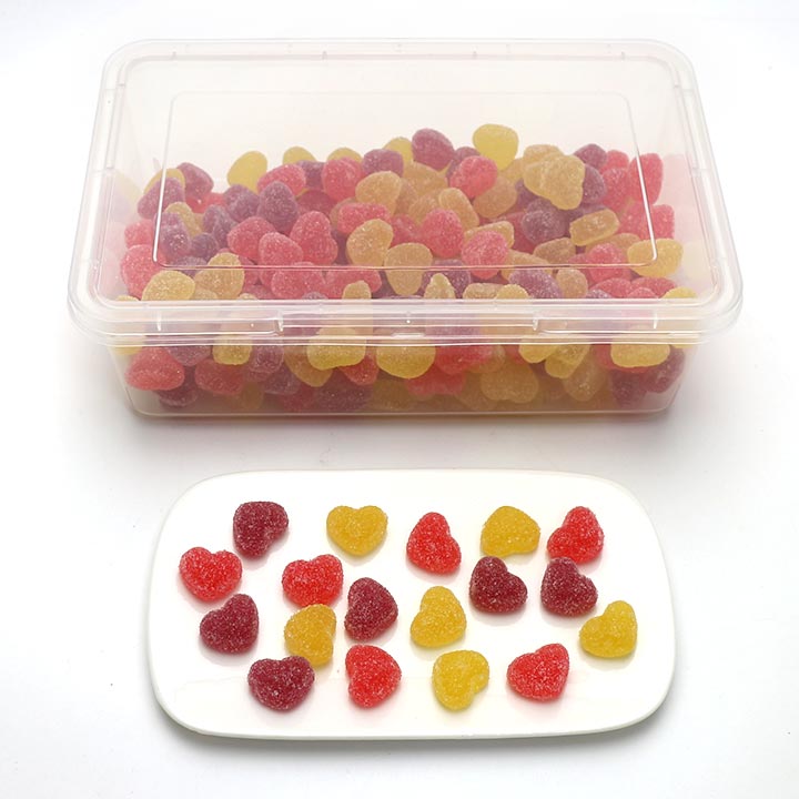 1Kg Cartoon mini Love heart shaped chewy soft gummy candy in box CH-J622