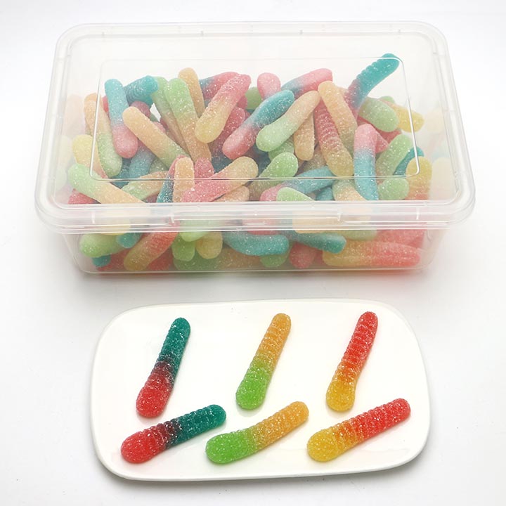 1Kg Cartoon caterpillar worm shape chewy soft gummy candy in box CH-J623