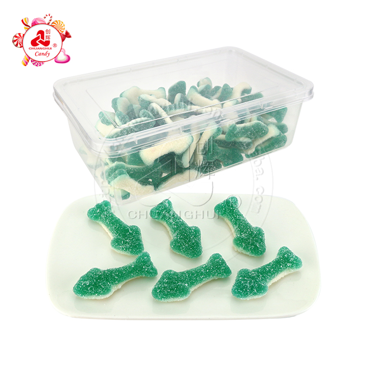 1Kg Cartoon 3D dolphin shark shape chewy soft gummy candy in box CH-J625