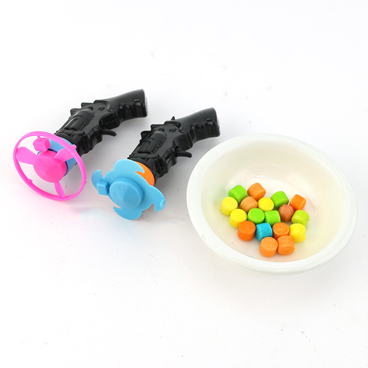 Mini gyro catapult shooting flying saucer gun toy candy CH-T1344