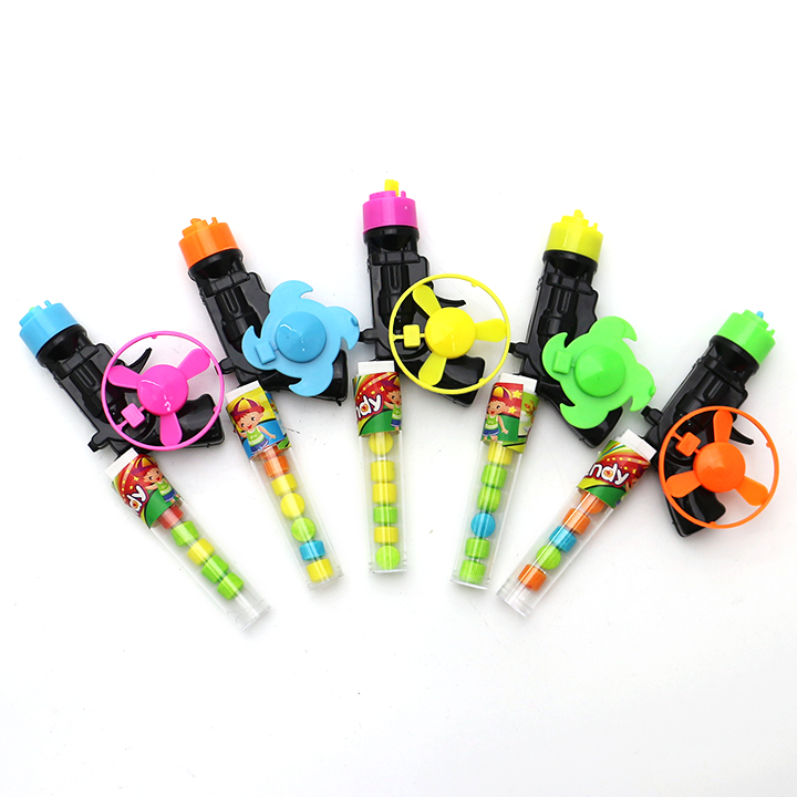 Mini gyro catapult shooting flying saucer gun toy candy CH-T1344