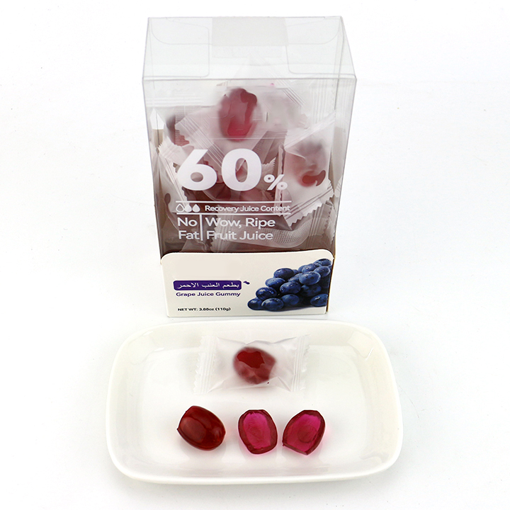 Peeling fruits Fudge Peach, grape, strawberry, mango, orange various shape juices soft gummy candy in box CH-J626