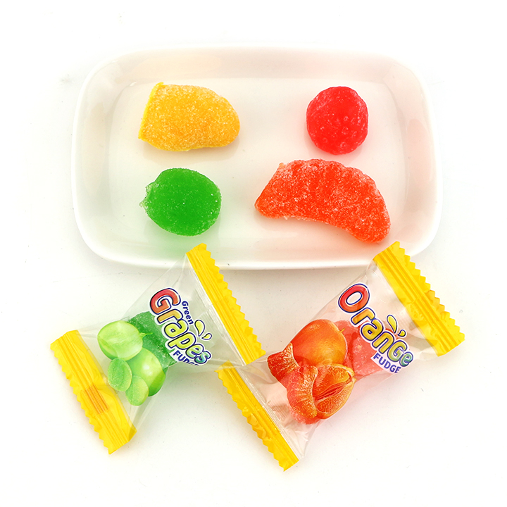 Mixed fudge 3D fruits shaped gel soft gummy candy CH-J628