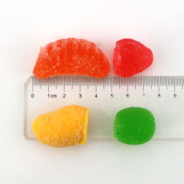 Mixed fudge 3D fruits shaped gel soft gummy candy CH-J628