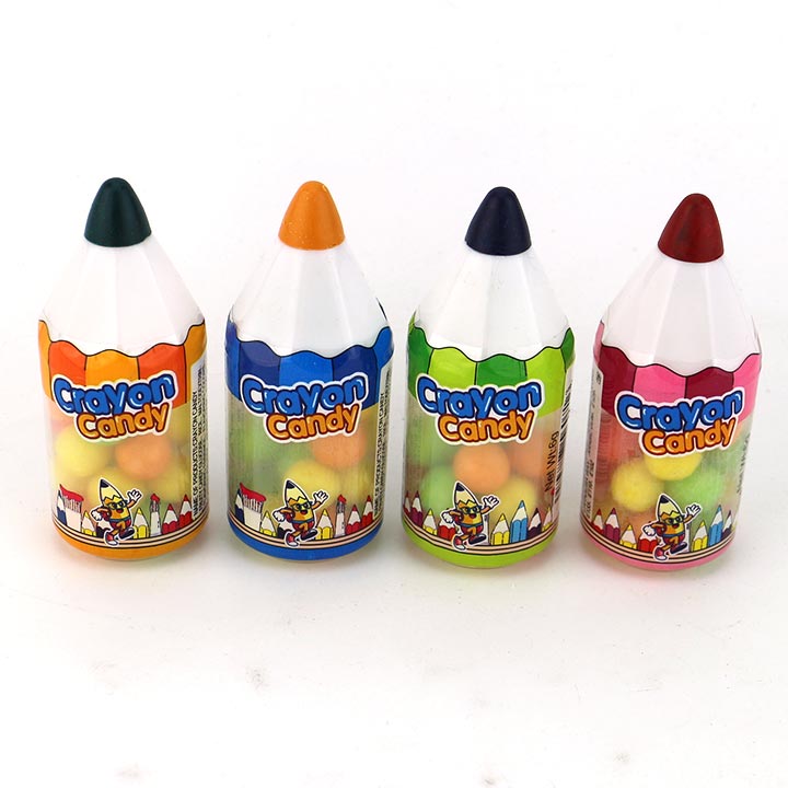 Colorful drawing crayon pen bottle with inflatable puffed candy CH-T1347