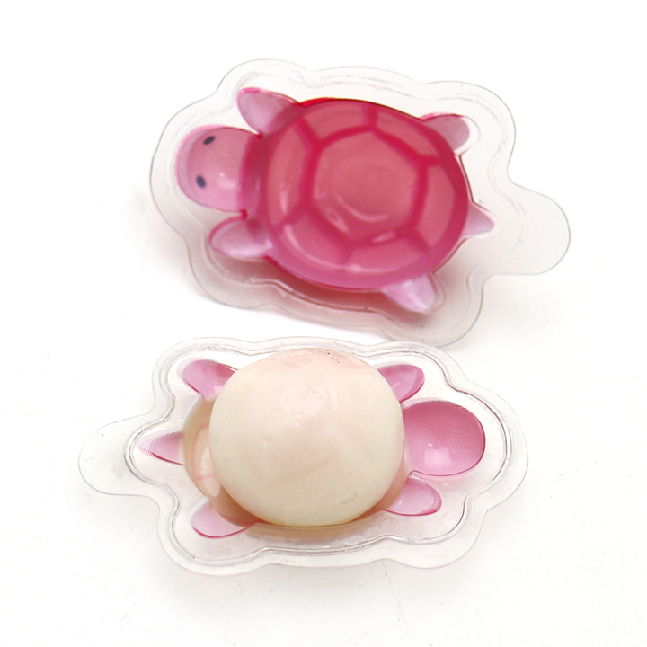 Halal mini 1.8g turtle shaped fruit flavor soft gummy candy ball with jam filled CH-J631