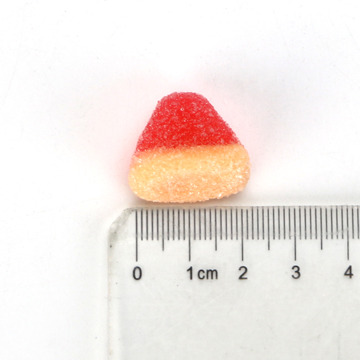 1Kg Cartoon two-color watermelon slices shaped chewy soft gummy candy in box CH-J633