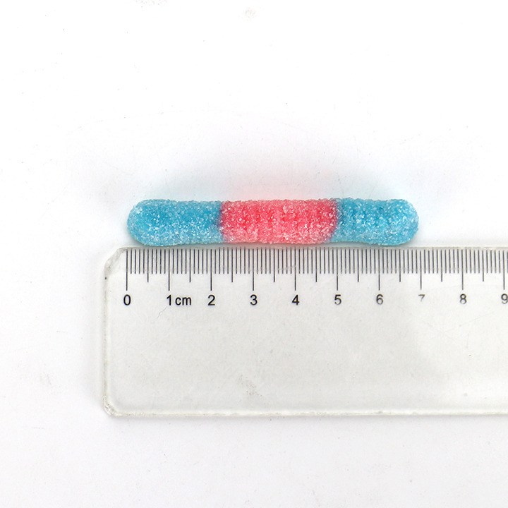 1Kg box colorful worm slices shaped chewy soft gummy candy in box CH-J634