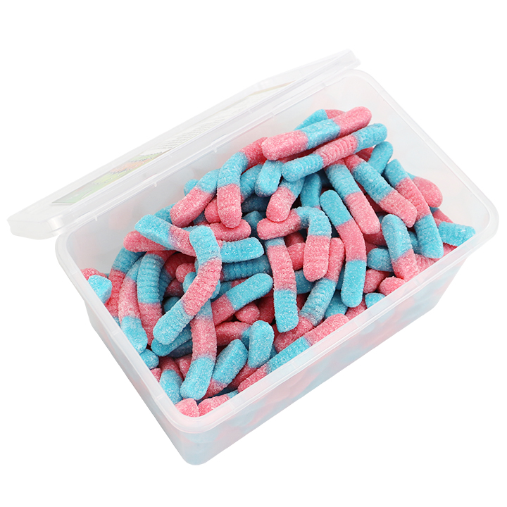 1Kg box colorful worm slices shaped chewy soft gummy candy in box CH-J634