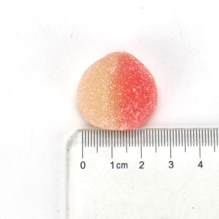 1Kg box White Peach shaped chewy soft gummy candy in box CH-J636
