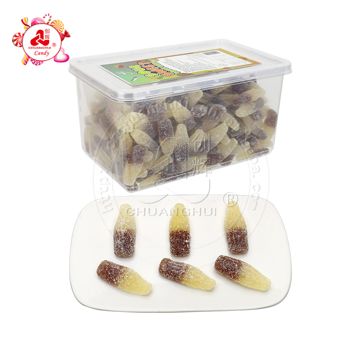 1Kg box Cola Bottle shaped chewy soft gummy candy in box CH-J637