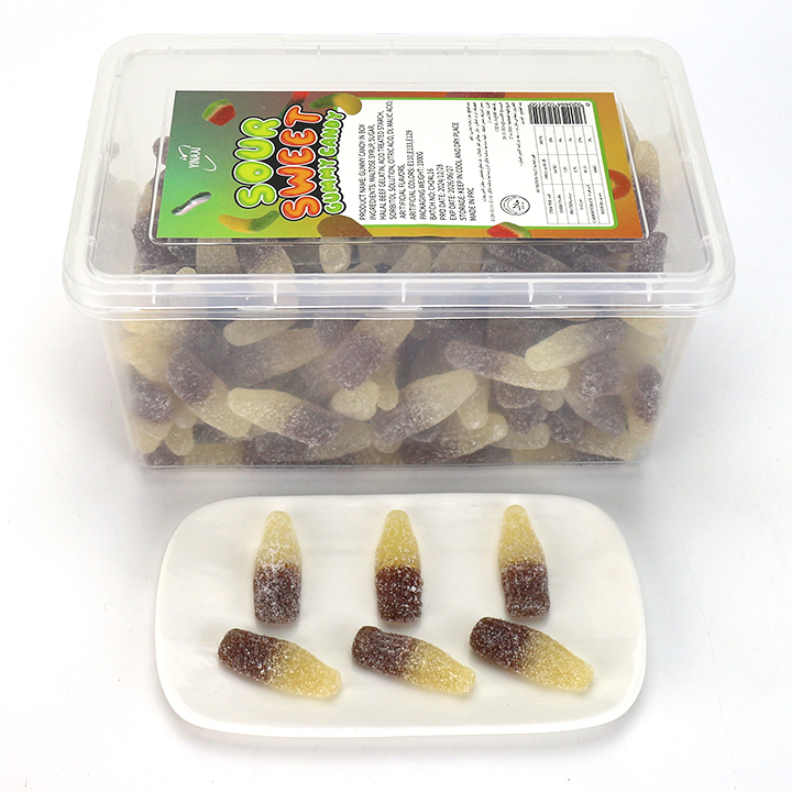 1Kg box Cola Bottle shaped chewy soft gummy candy in box CH-J637