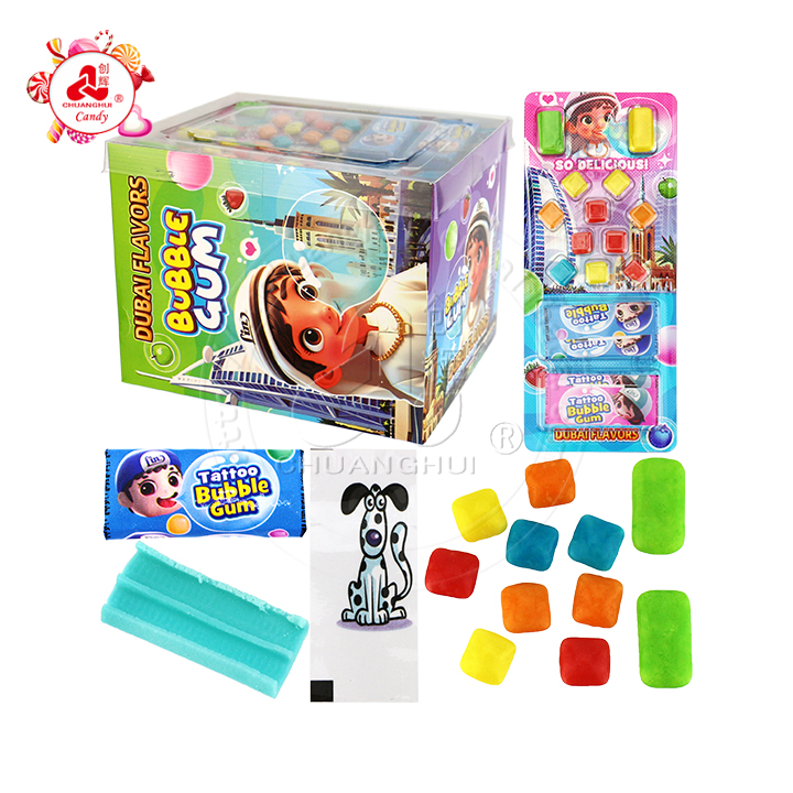 3 in 1 tattoo bubble gum with mini chewing gum CH-E333