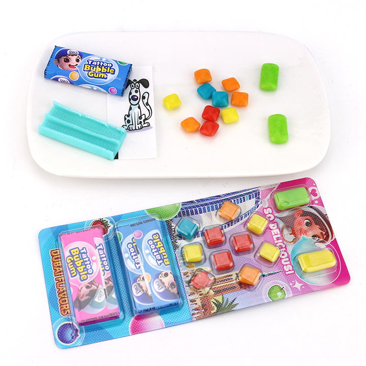 3 in 1 tattoo bubble gum with mini chewing gum CH-E333