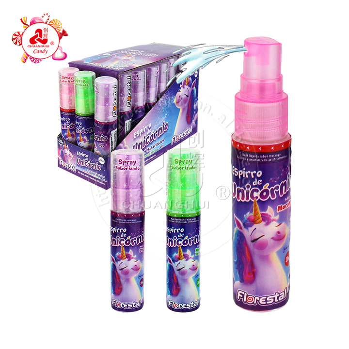 Cartoon unicorn spray candy fruit flavor liquid candy CH-SP090