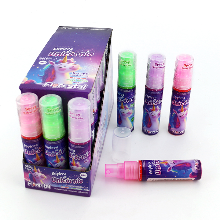 Cartoon unicorn spray candy fruit flavor liquid candy CH-SP090