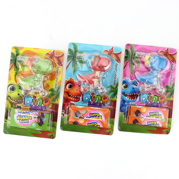 Bicycles Dinosaur whistle toy candy and tattoo bubble gum CH-T1348