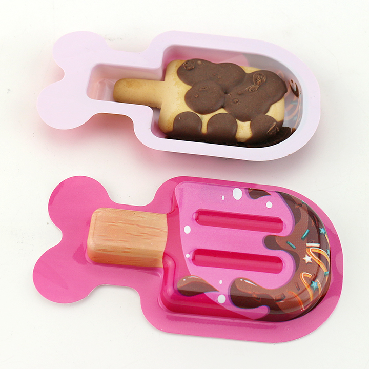3D ice cream chocolate biscuit popsicle shaped cookies with choco jam CH-BC142