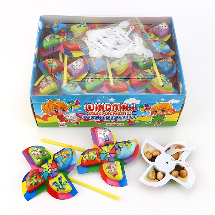 Kid's fan choco cookies windmill shaped chocolate with biscuit balls CH-BC143