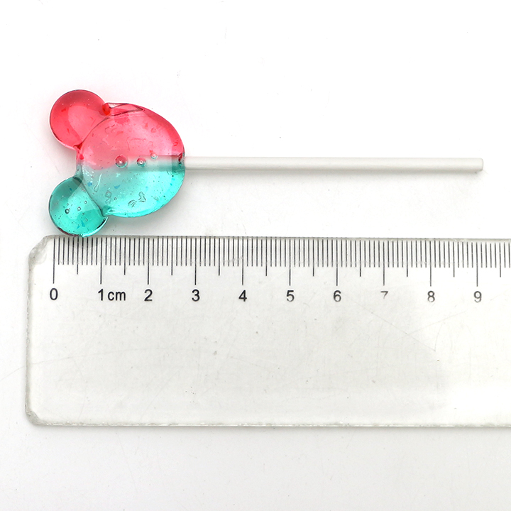 2-in-1 two colors double flavor Bear head hard lollipop with pressed candy CH-BP124