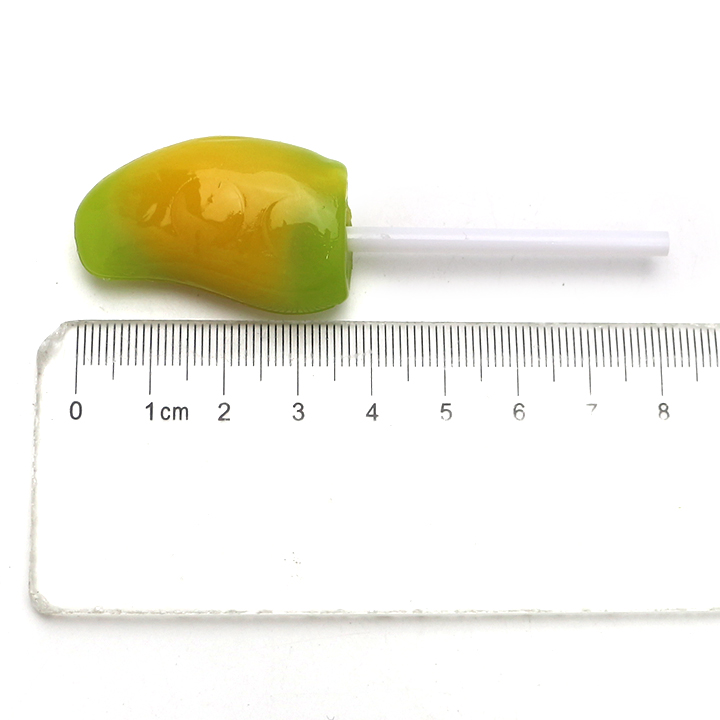 3D Mango shaped soft gummy lollipop pop candy CH-J640