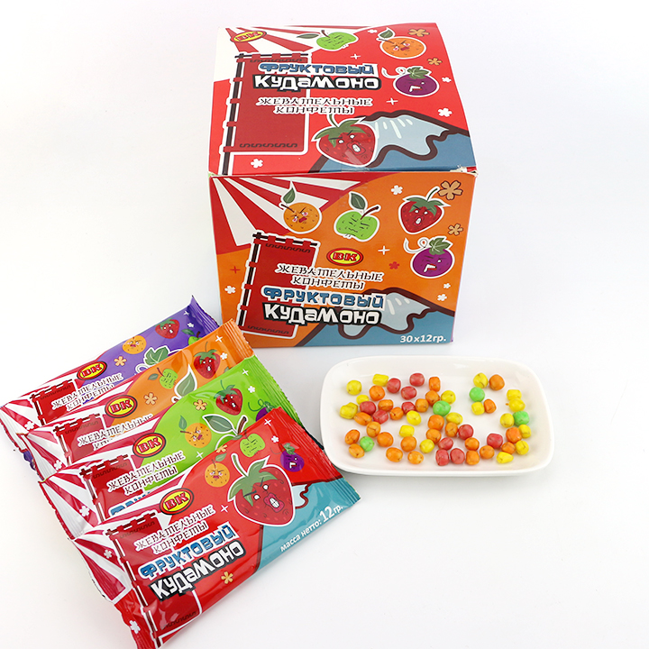 Mixed fruit flavor Sour Chewy Soft candy bean CH-J641
