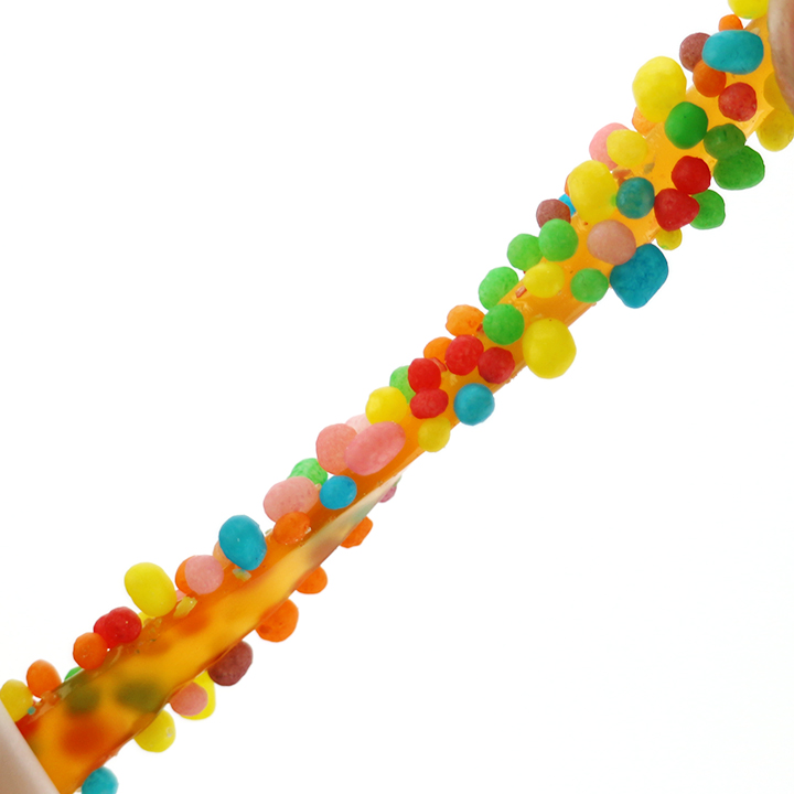 8g Rainbow candy sour chewy roll gummy rope with mini candy granule CH-J644