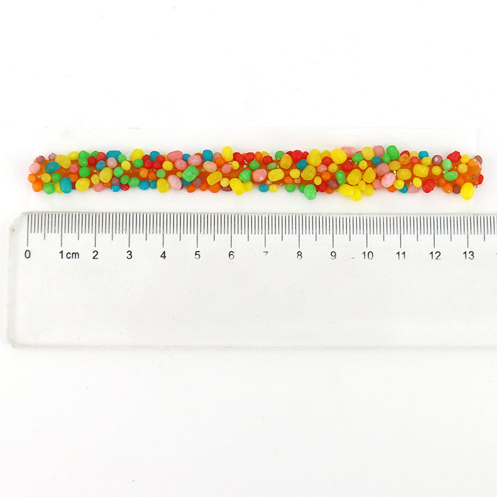 8g Rainbow candy sour chewy roll gummy rope with mini candy granule CH-J644