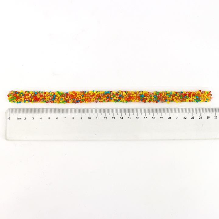 Sour Rainbow long rope jelly gummy candy with mini granule candy drops CH-J645