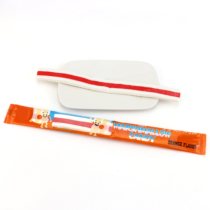 22cm fruit flavored long marshmallow strip with jelly gummy candy strip CH-M196