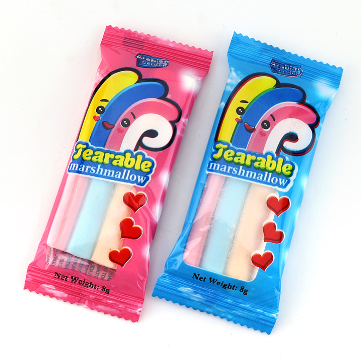 4 colors candy fruit flavored hand torn tearable marshmallows CH-M197