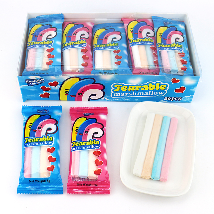 4 colors candy fruit flavored hand torn tearable marshmallows CH-M197