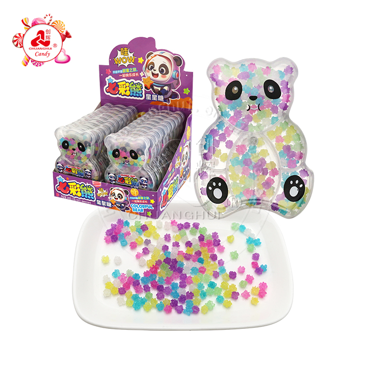 Cartoon Panda box star candy with Colorful crystal hard candy CH-N718